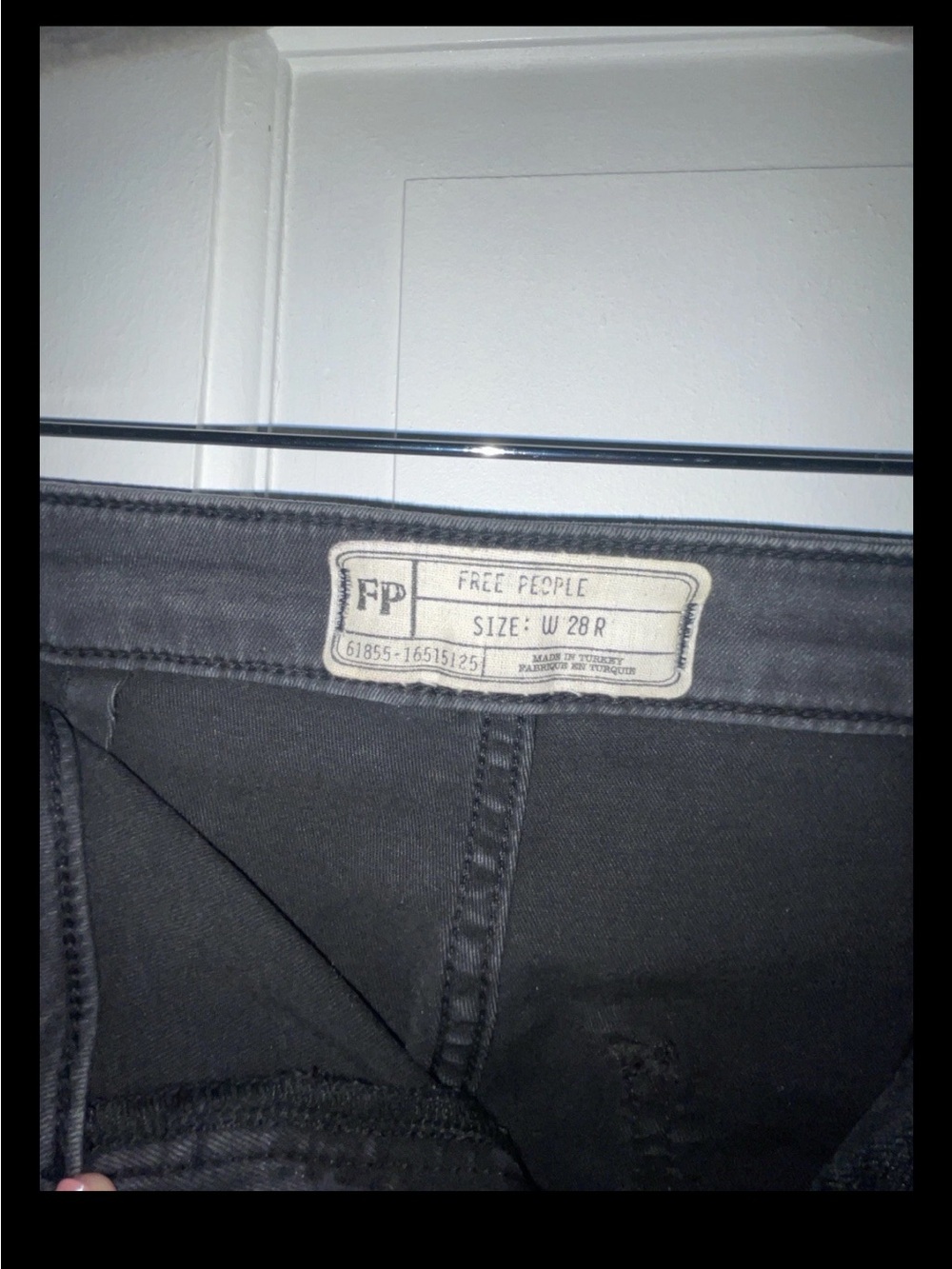 Free People Just Float On Flared Jeans Women's 28 Black Raw Hem Bell Bottom - Picture 5 of 5